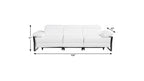 104" Dark Gray Italian Leather Reclining USB Sofa