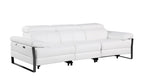 104" Dark Gray Italian Leather Reclining USB Sofa