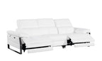 104" Dark Gray Italian Leather Reclining USB Sofa