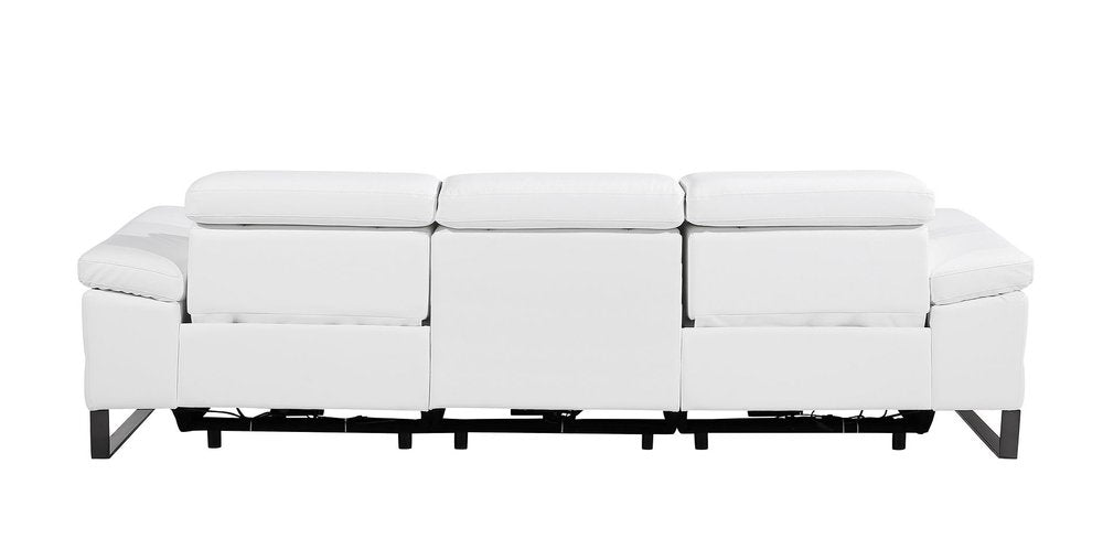 104" Dark Gray Italian Leather Reclining USB Sofa