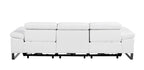 104" Dark Gray Italian Leather Reclining USB Sofa