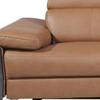 104" Dark Gray Italian Leather Reclining USB Sofa