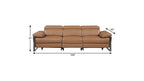 104" Dark Gray Italian Leather Reclining USB Sofa