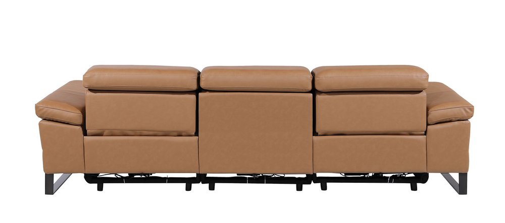 104" Dark Gray Italian Leather Reclining USB Sofa