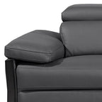 104" Dark Gray Italian Leather Reclining USB Sofa
