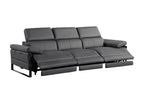 104" Dark Gray Italian Leather Reclining USB Sofa