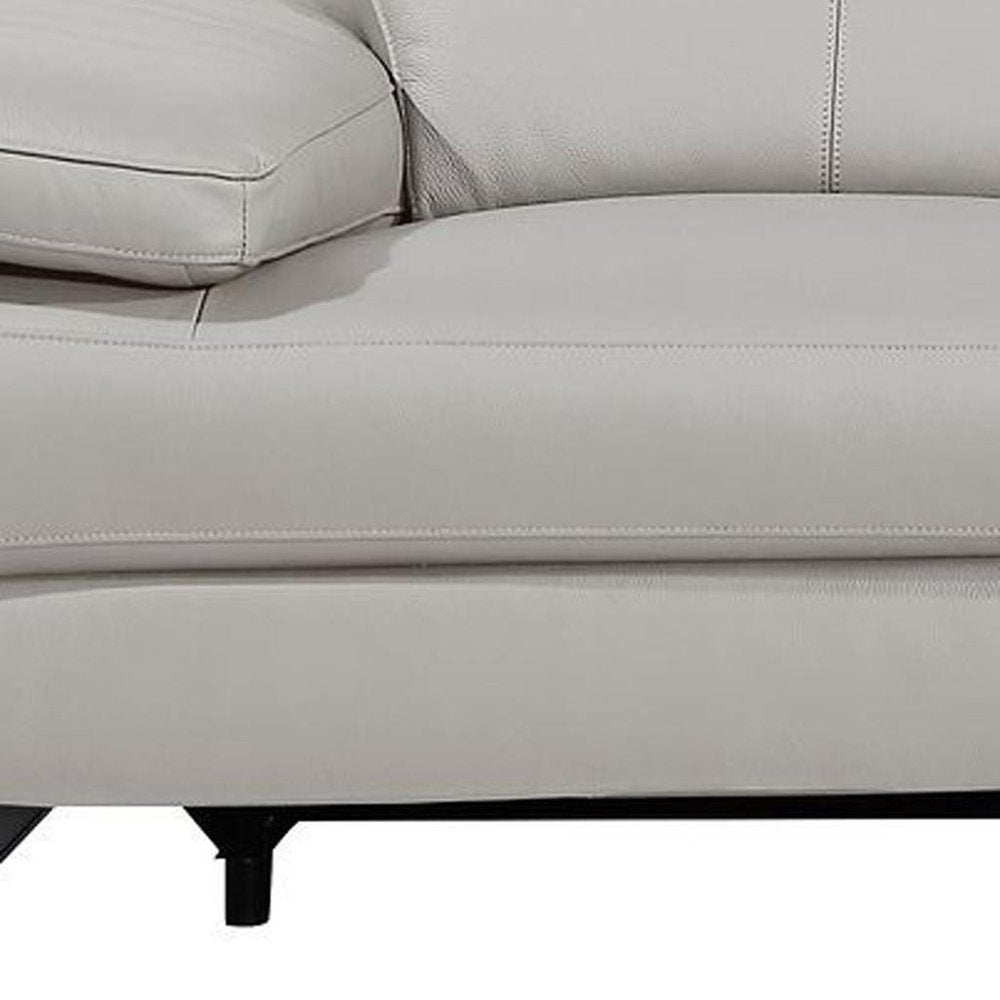 104" Dark Gray Italian Leather Reclining USB Sofa
