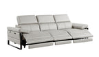 104" Dark Gray Italian Leather Reclining USB Sofa
