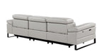 104" Dark Gray Italian Leather Reclining USB Sofa