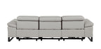 104" Dark Gray Italian Leather Reclining USB Sofa
