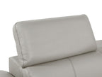 104" Dark Gray Italian Leather Reclining USB Sofa