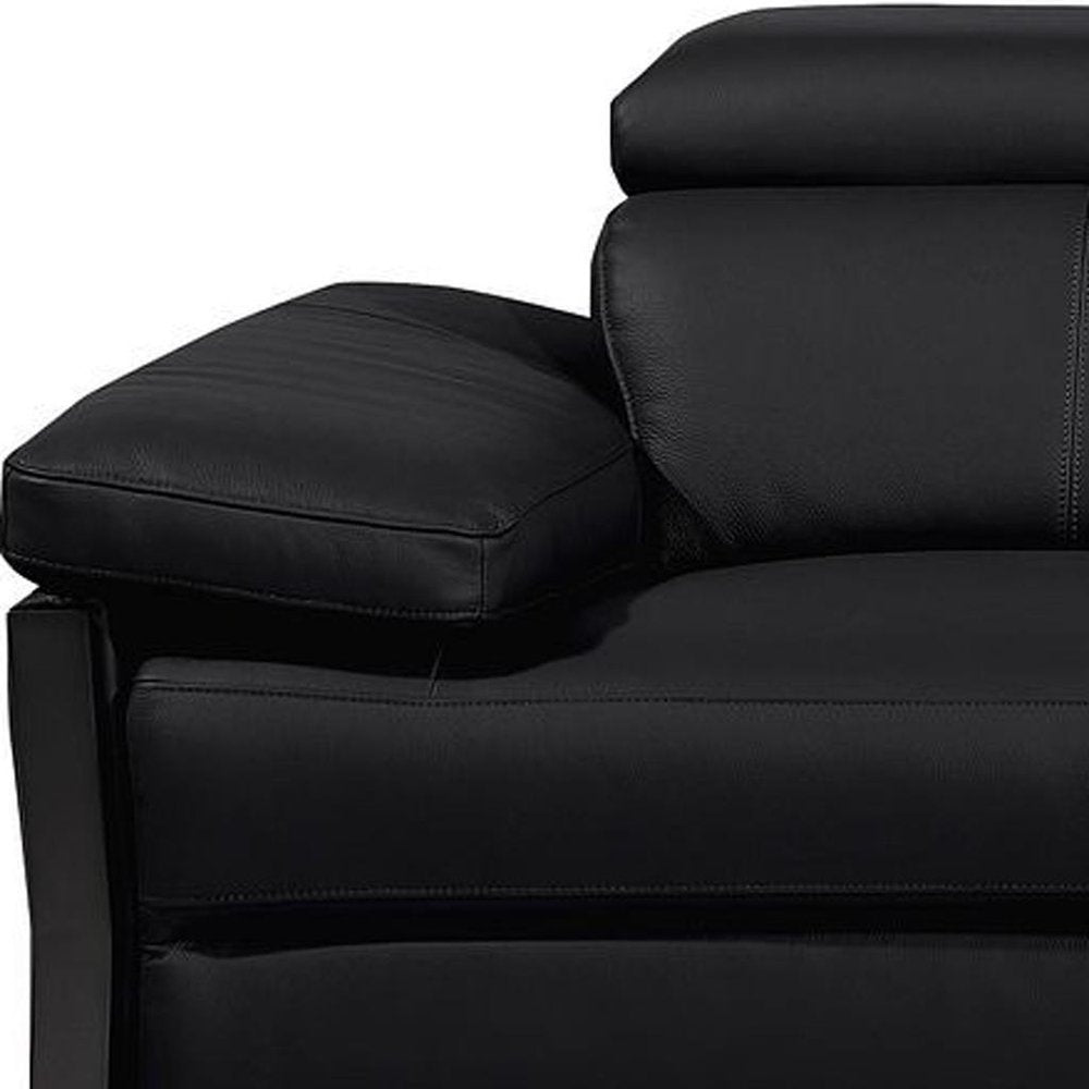 104" Dark Gray Italian Leather Reclining USB Sofa