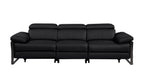 104" Dark Gray Italian Leather Reclining USB Sofa