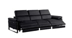 104" Dark Gray Italian Leather Reclining USB Sofa