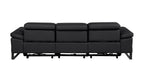 104" Dark Gray Italian Leather Reclining USB Sofa