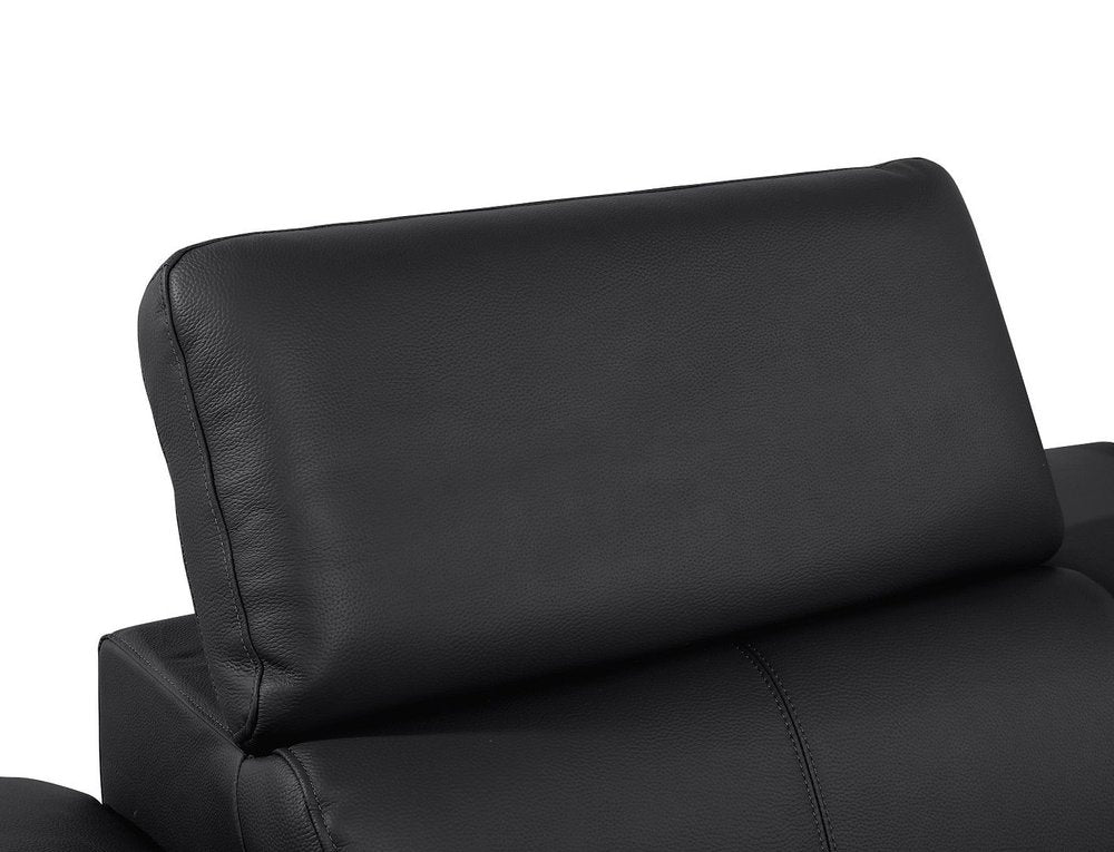 104" Dark Gray Italian Leather Reclining USB Sofa