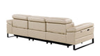 104" Dark Gray Italian Leather Reclining USB Sofa
