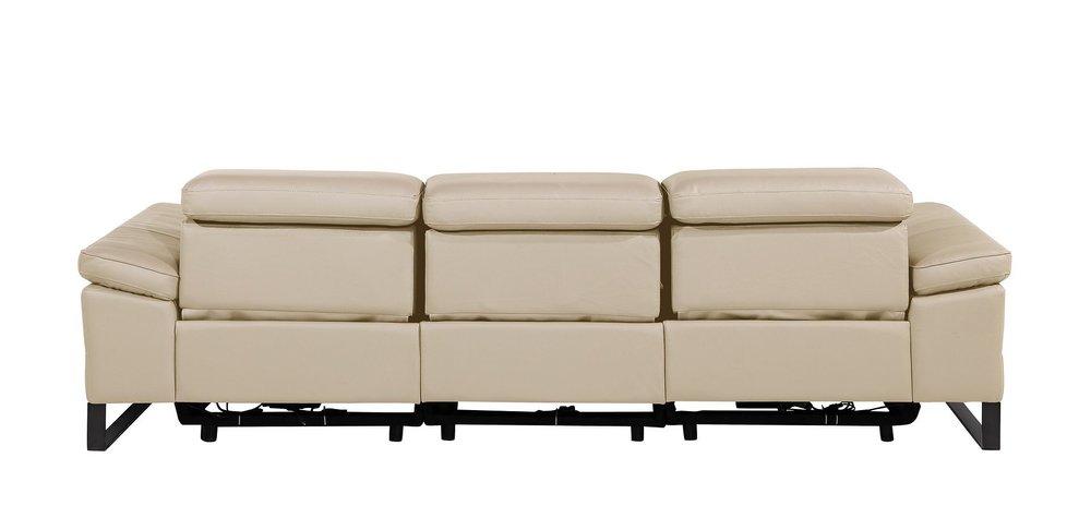 104" Dark Gray Italian Leather Reclining USB Sofa