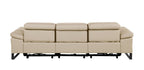 104" Dark Gray Italian Leather Reclining USB Sofa