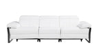 104" Dark Gray Italian Leather Reclining USB Sofa