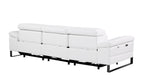 104" Dark Gray Italian Leather Reclining USB Sofa