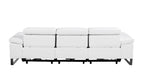 104" Dark Gray Italian Leather Reclining USB Sofa