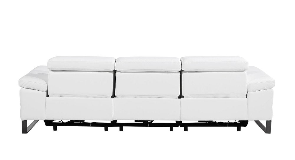 104" Dark Gray Italian Leather Reclining USB Sofa