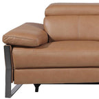 104" Dark Gray Italian Leather Reclining USB Sofa
