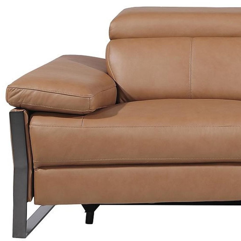 104" Dark Gray Italian Leather Reclining USB Sofa