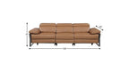 104" Dark Gray Italian Leather Reclining USB Sofa