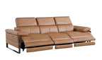 104" Dark Gray Italian Leather Reclining USB Sofa