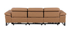 104" Dark Gray Italian Leather Reclining USB Sofa
