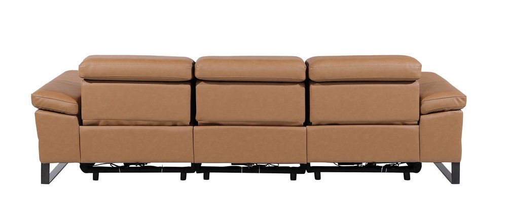 104" Dark Gray Italian Leather Reclining USB Sofa