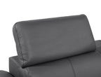130" Dark Gray Italian Leather Reclining USB and Wireless Charger Sofa And Storage