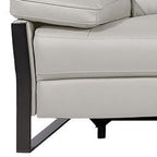 130" Dark Gray Italian Leather Reclining USB and Wireless Charger Sofa And Storage