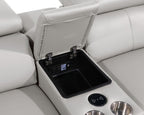 130" Dark Gray Italian Leather Reclining USB and Wireless Charger Sofa And Storage