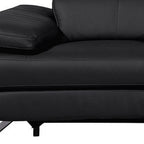 130" Dark Gray Italian Leather Reclining USB and Wireless Charger Sofa And Storage