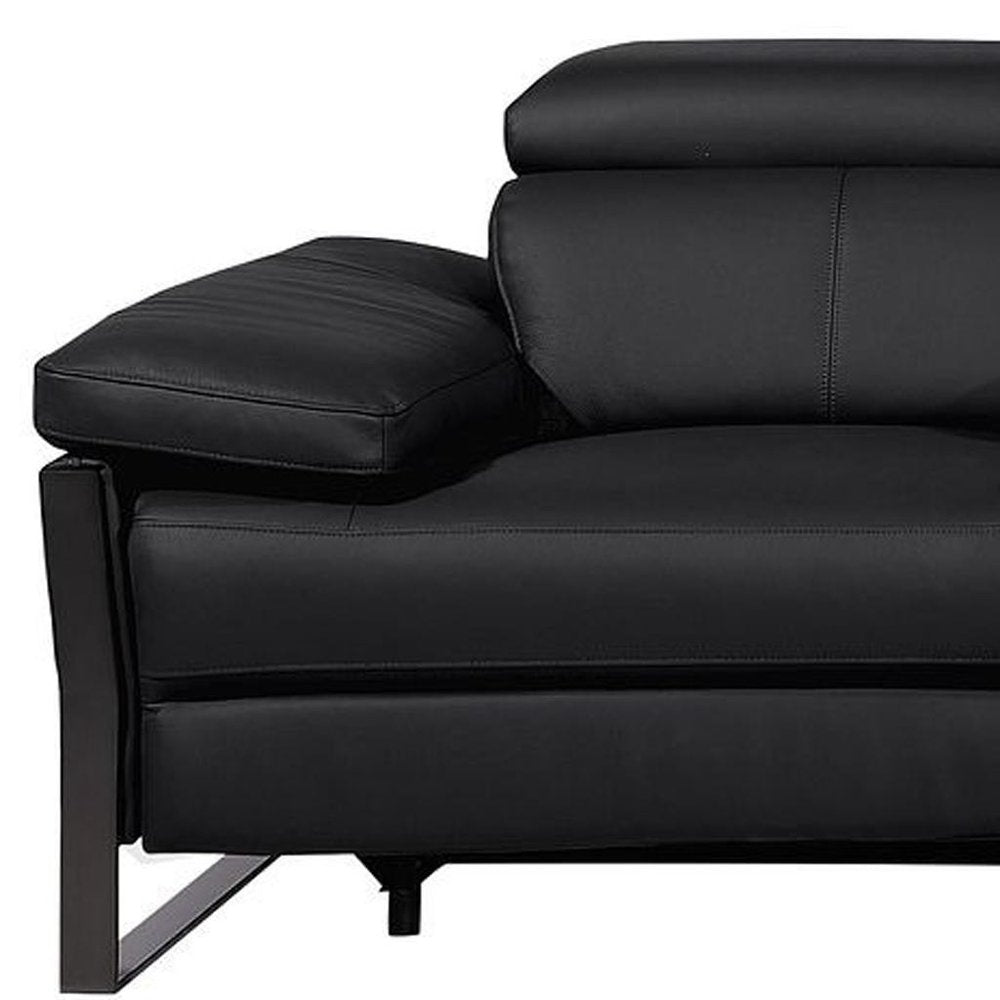 130" Dark Gray Italian Leather Reclining USB and Wireless Charger Sofa And Storage