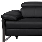 130" Dark Gray Italian Leather Reclining USB and Wireless Charger Sofa And Storage