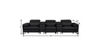 130" Dark Gray Italian Leather Reclining USB and Wireless Charger Sofa And Storage