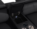 130" Dark Gray Italian Leather Reclining USB and Wireless Charger Sofa And Storage