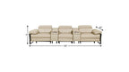 130" Dark Gray Italian Leather Reclining USB and Wireless Charger Sofa And Storage