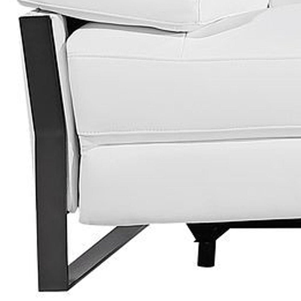 130" Dark Gray Italian Leather Reclining USB and Wireless Charger Sofa And Storage