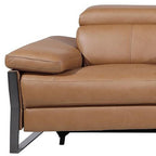 130" Dark Gray Italian Leather Reclining USB and Wireless Charger Sofa And Storage