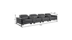 170" Dark Gray Italian Leather Reclining USB and Wireless Charger Sofa And Storage