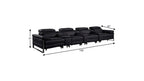 170" Dark Gray Italian Leather Reclining USB and Wireless Charger Sofa And Storage