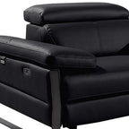 170" Dark Gray Italian Leather Reclining USB and Wireless Charger Sofa And Storage