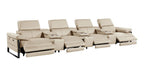 170" Dark Gray Italian Leather Reclining USB and Wireless Charger Sofa And Storage