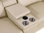 170" Dark Gray Italian Leather Reclining USB and Wireless Charger Sofa And Storage