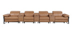 170" Dark Gray Italian Leather Reclining USB and Wireless Charger Sofa And Storage